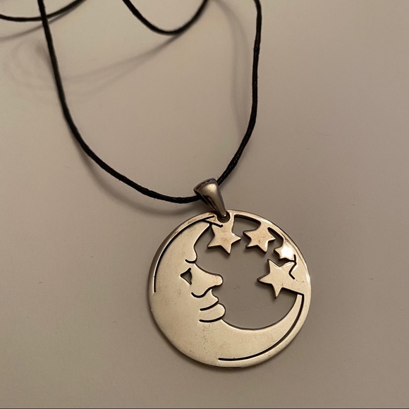 Macy’s sterling silver stars moon pendant necklace - Picture 6 of 11